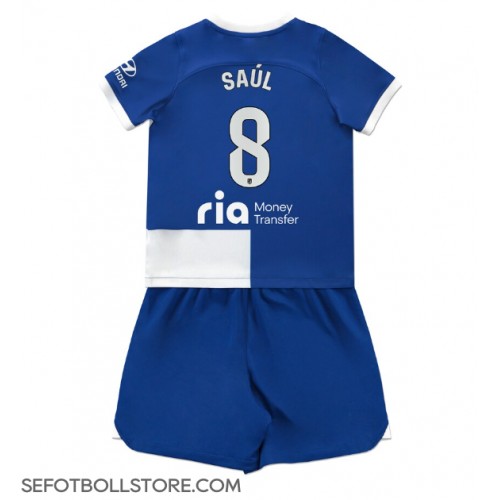 Atletico Madrid Saul Niguez #8 Replika babykläder Bortaställ Barn 2023-24 Kortärmad (+ korta byxor)